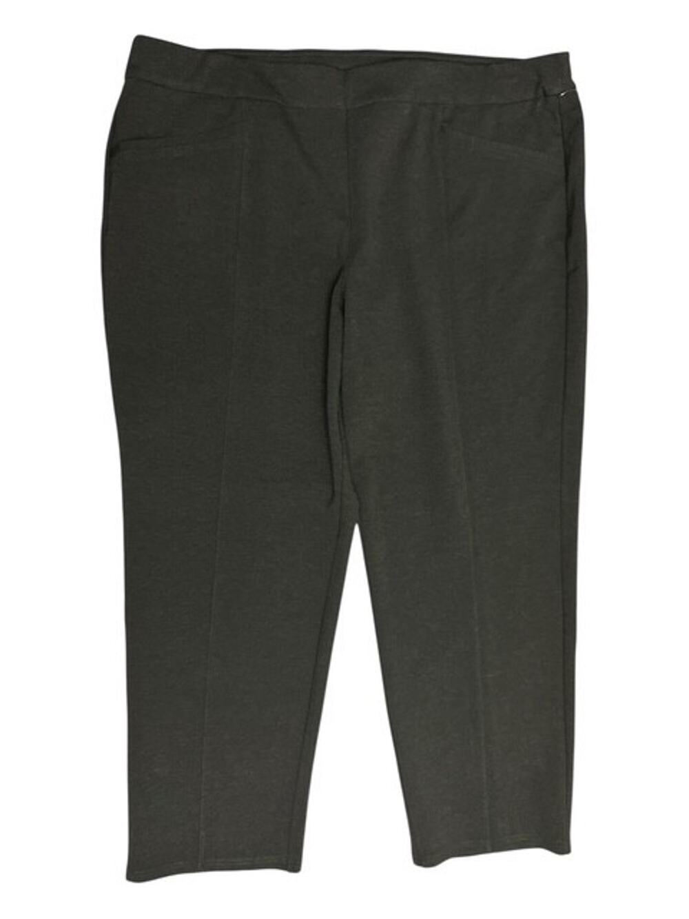Allison Daley 3X R Pants Dark Gray No Gap Contour Waistband Slimming Tummy Panel